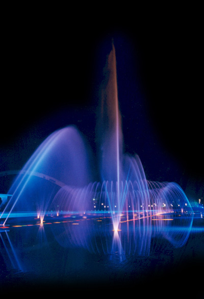 南京市滨江公园绿化博览园湖中大型漂浮式音乐喷